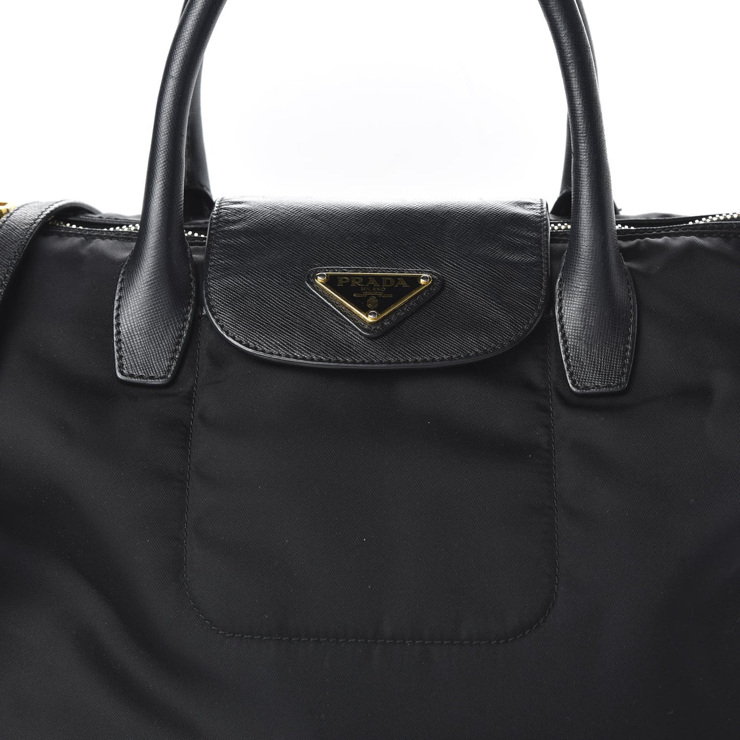 Tessuto Nylon Saffiano Tote Black