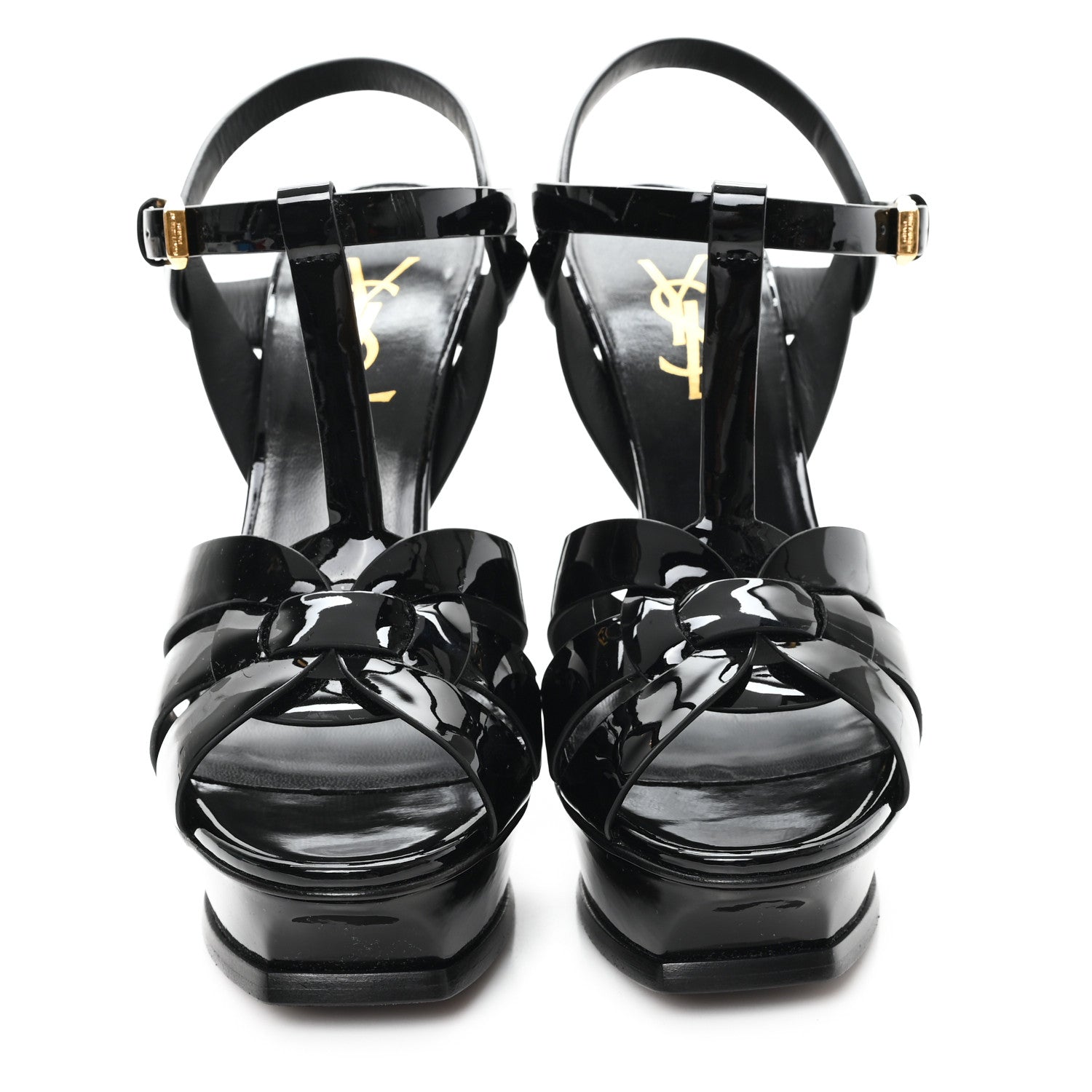Saint Laurent Patent Tribute 105 Platform Sandals 37 Black 3 of 10