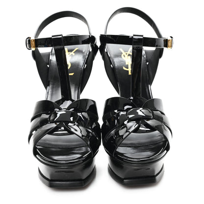 Saint Laurent Patent Tribute 105 Platform Sandals 37 Black 3 of 10