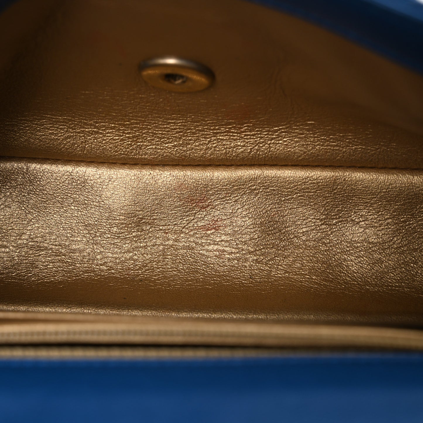 Lambskin Quilted Pearl Crush Mini Rectangular Flap Blue