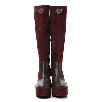 Louis Vuitton Suede Podium Platform High Boots 38.5 Bordeaux 2 of 8
