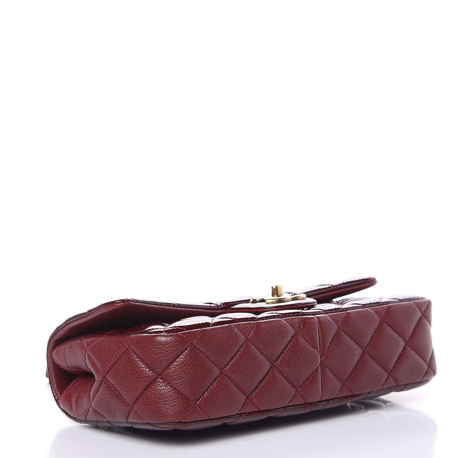 Chanel Patent Goatskin Quilted Medium CC Eyelet Flap Burgundy 4 of 11