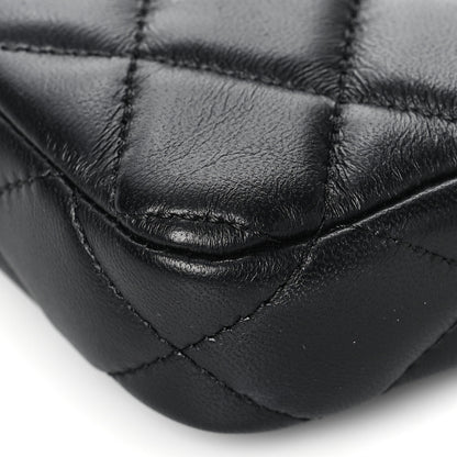 Chanel Lambskin Quilted Small Clutch With Chain Black 9 of 11