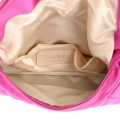 Chanel Satin Quilted Flap Clutch Fuchsia 4 of 10