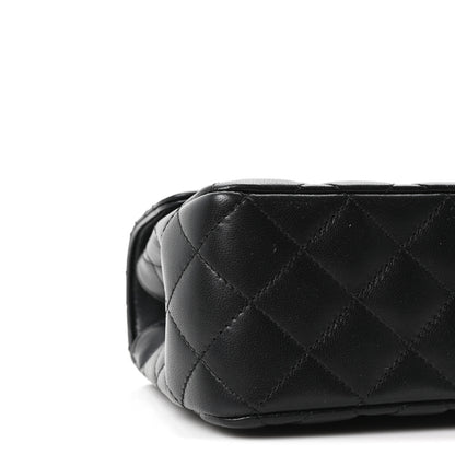 Chanel Lambskin Quilted Crystal Top Handle Small Rectangular Flap Black 8 of 9