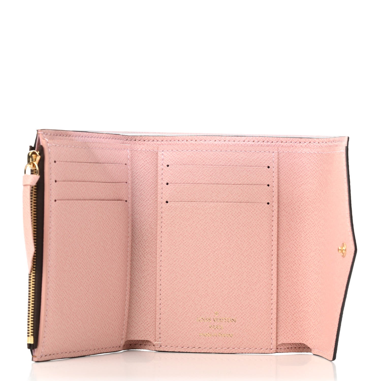 Louis Vuitton Damier Ebene Victorine Wallet Rose Ballerine 4 of 4