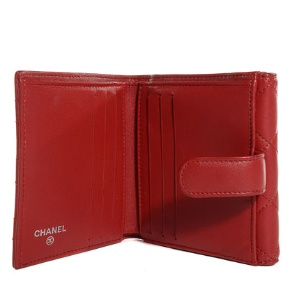 Chanel Lambskin Quilted French Flap Wallet Red 6 of 9