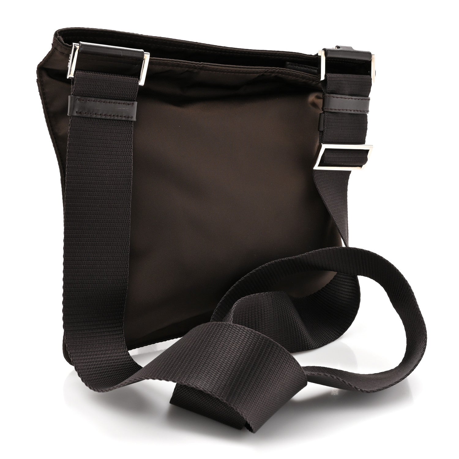 Prada Re-Nylon Saffiano Pocket Flat Messenger Bag Cacao 3 of 10