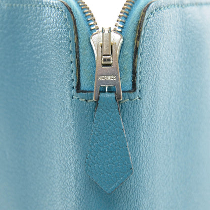 Hermes Chevre Mysore Globe Trotter Zip Agenda GM Turquoise 5 of 8