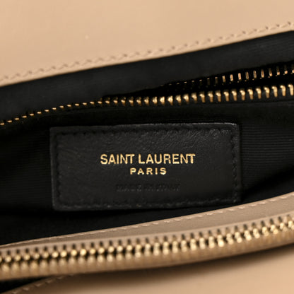 Saint Laurent Calfskin Matelasse Large Loulou Monogram Chain Satchel Dark Beige 6 of 12