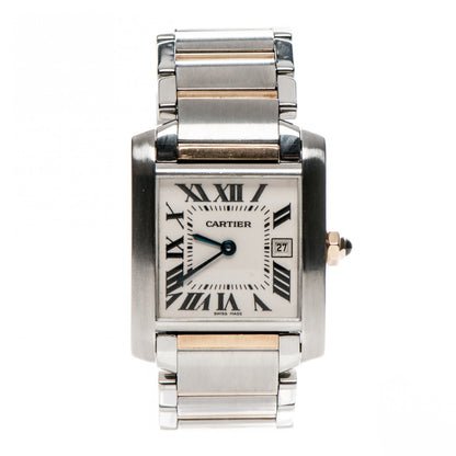 Cartier Stainless Steel 18K Yellow Gold 25mm Tank Francaise Quartz Watch 1 of 7