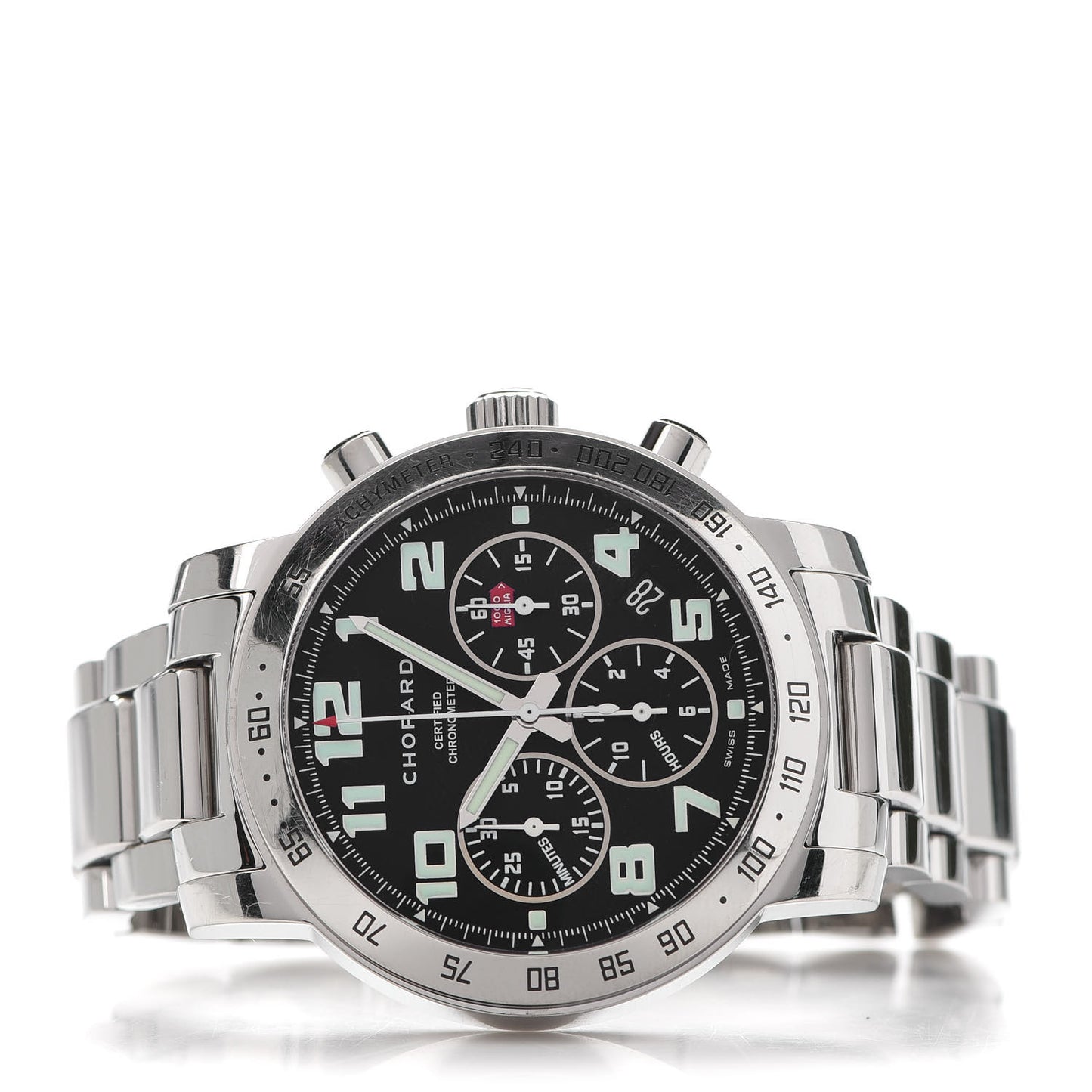 Stainless Steel 40mm Mille Miglia Chronograph Automatic Watch Black