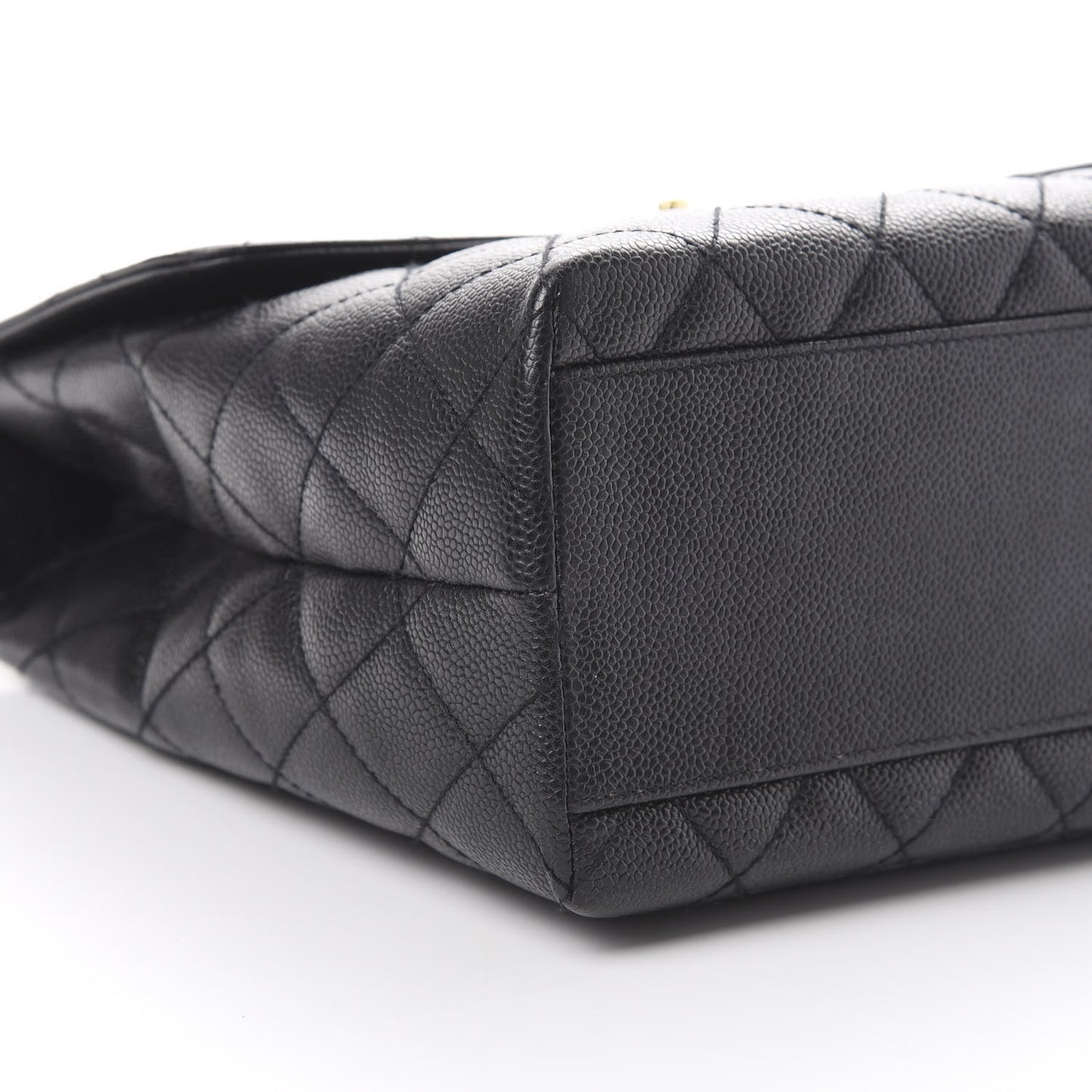 Caviar Quilted Jumbo Kelly Flap Black