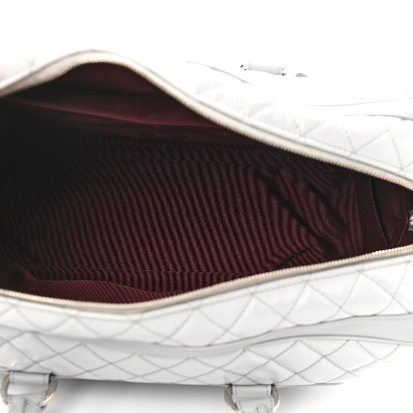 Vinyl Calfskin Viaggio Travel Bag Light Grey