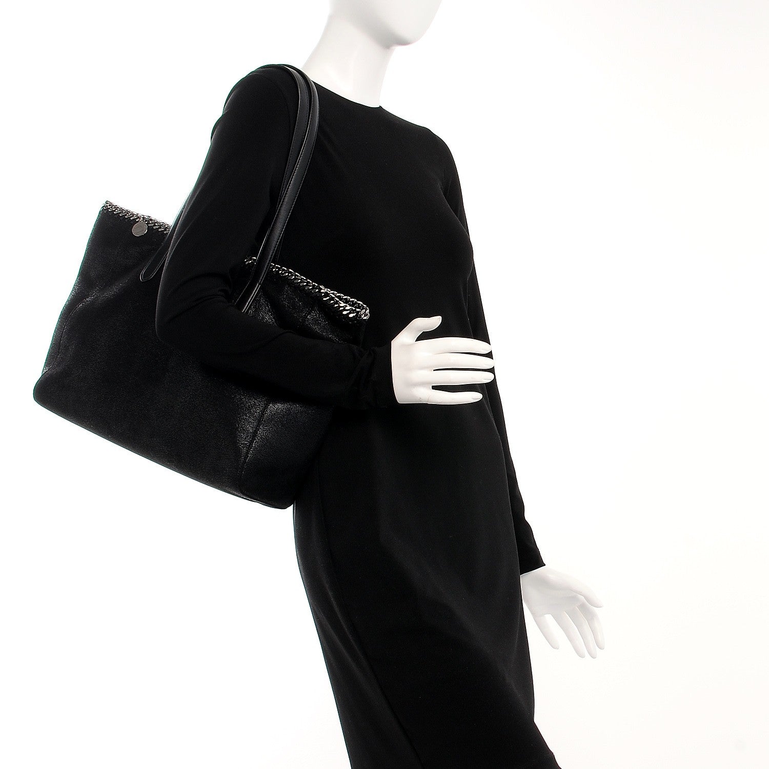 Stella McCartney Shaggy Deer Falabella East West Shopper Tote Black 2 of 7