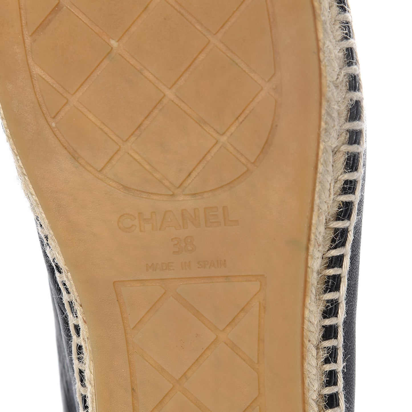 Lambskin Grosgrain CC Espadrilles 38 Black