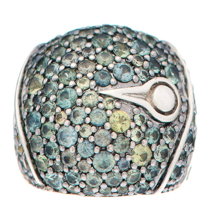 John Hardy Sterling Silver Blue Green Yellow Sapphire Lava Dome Ring 52 6 1 of 6