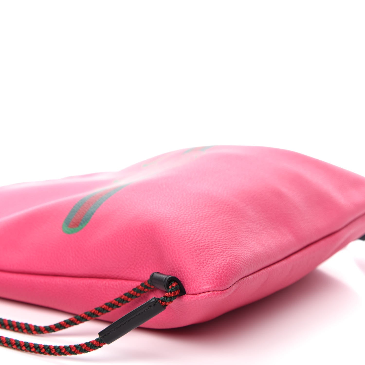 Gucci Grained Calfskin Logo Drawstring Backpack Box Pink Green Black 8 of 10