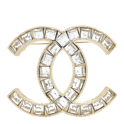 Chanel Baguette Crystal CC Brooch Gold 1 of 5
