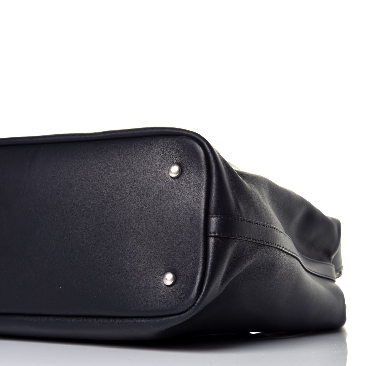 Calfskin Large Coco Eyelets Shopping Tote Black