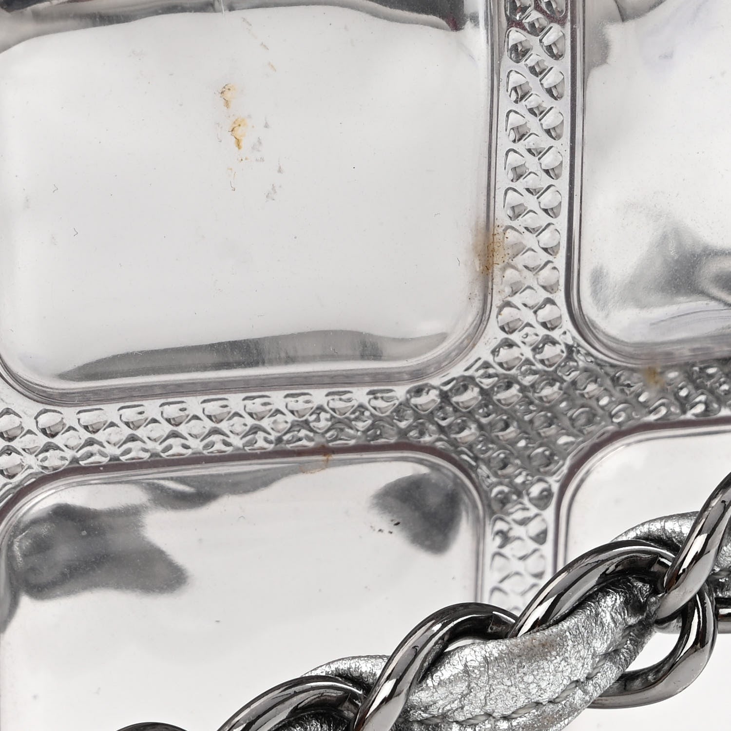 Chanel Vinyl Large Ice Cube Flap Silver 11 of 15