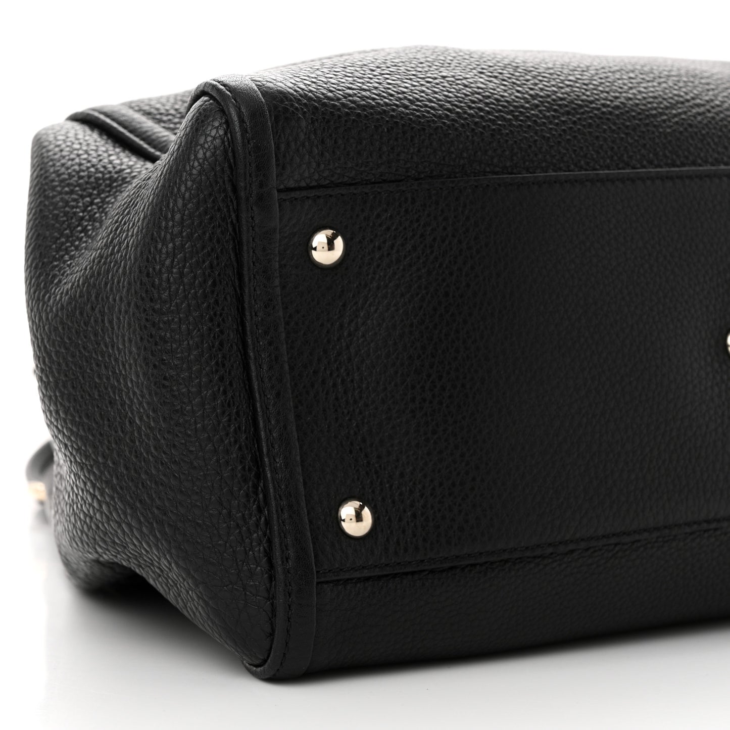 Pebbled Calfskin Medium Soho Shoulder Bag Black