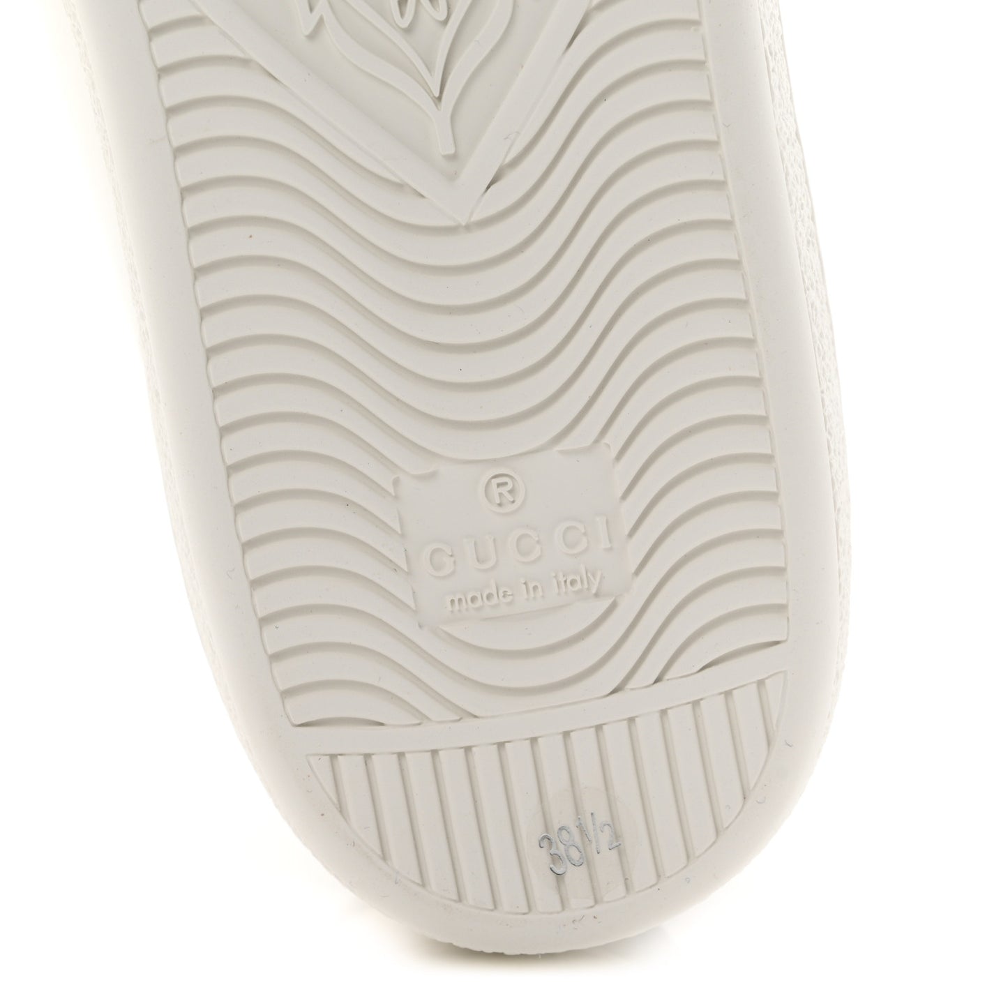 Calfskin Miro Soft Interlocking G Perforated Womens Ace Sneakers 38.5 White Grey Sky