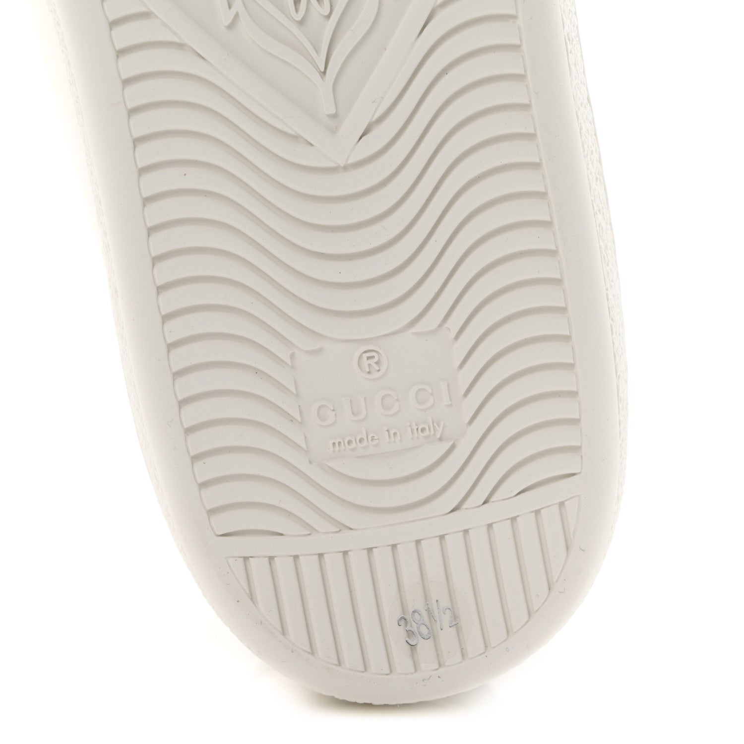Gucci Calfskin Miro Soft Interlocking G Perforated Womens Ace Sneakers 38.5 White Grey Sky 7 of 11