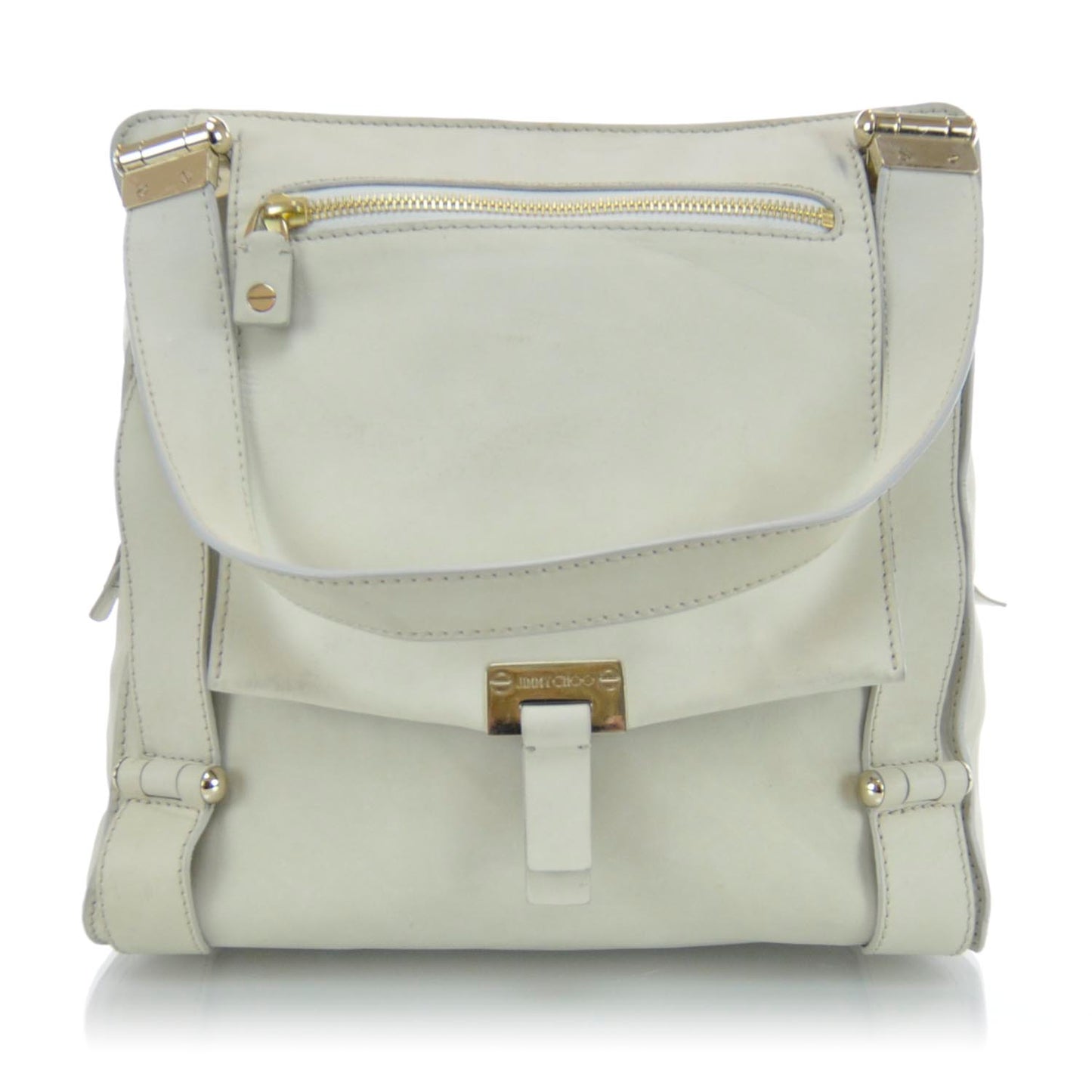 Cashmere Calfskin Large Parker Tote White