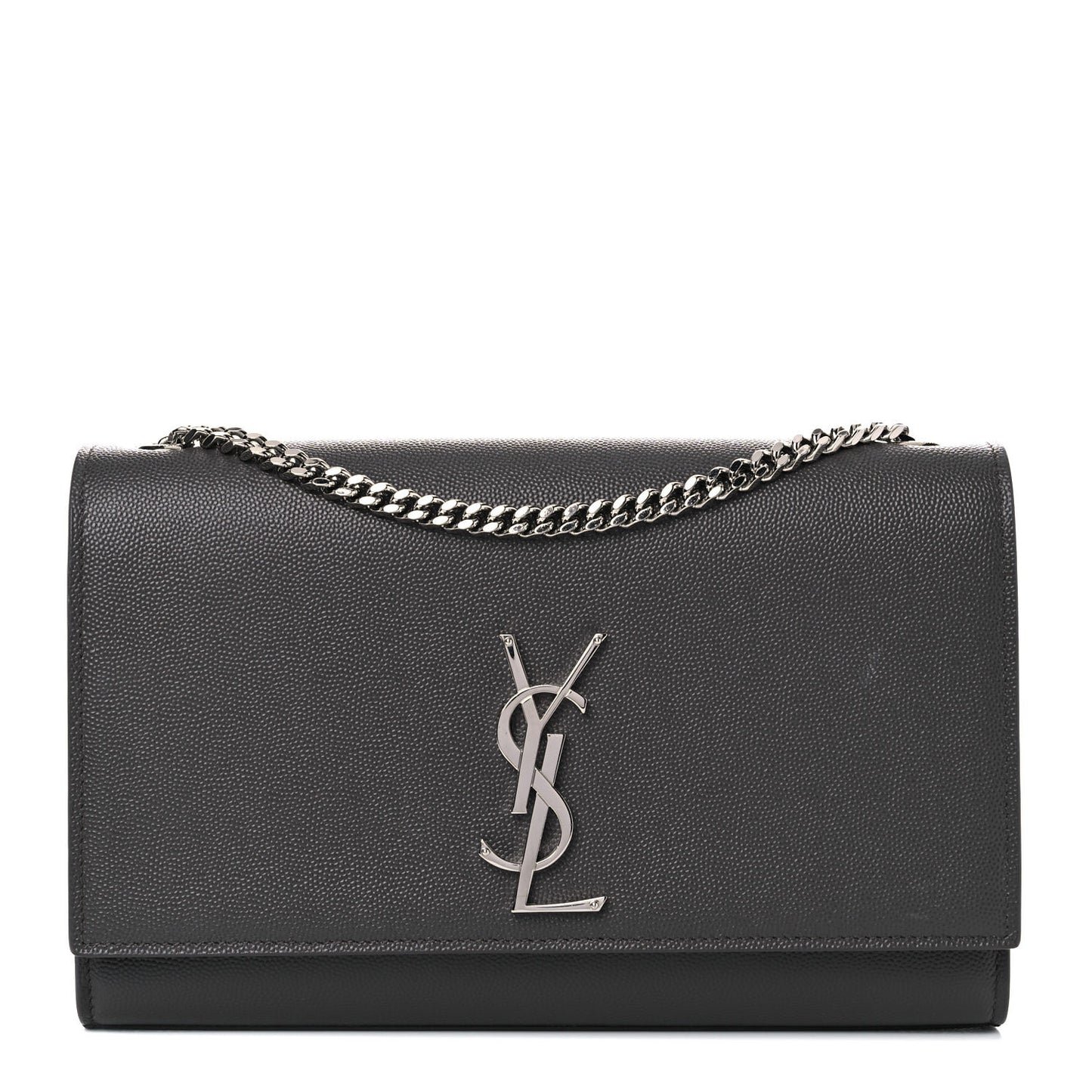 Grain De Poudre Medium Classic Monogram Kate Satchel Earth Grey