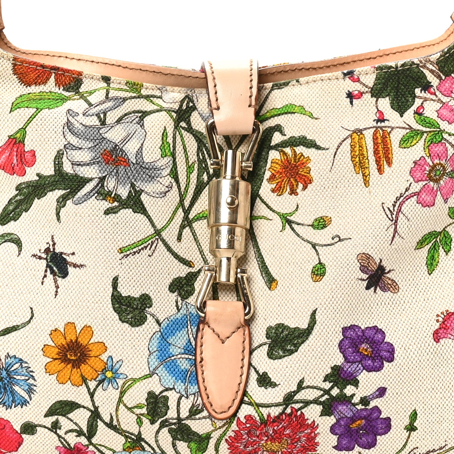 Gucci Canvas Floral Flora Small Jackie O Hobo White 8 of 10