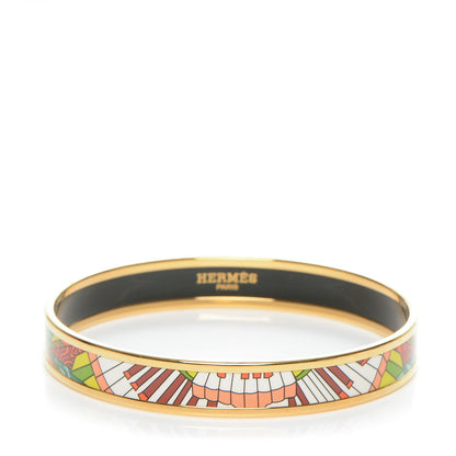 Hermes Enamel Printed Narrow Point D'Orgue Bracelet 70 1 of 5