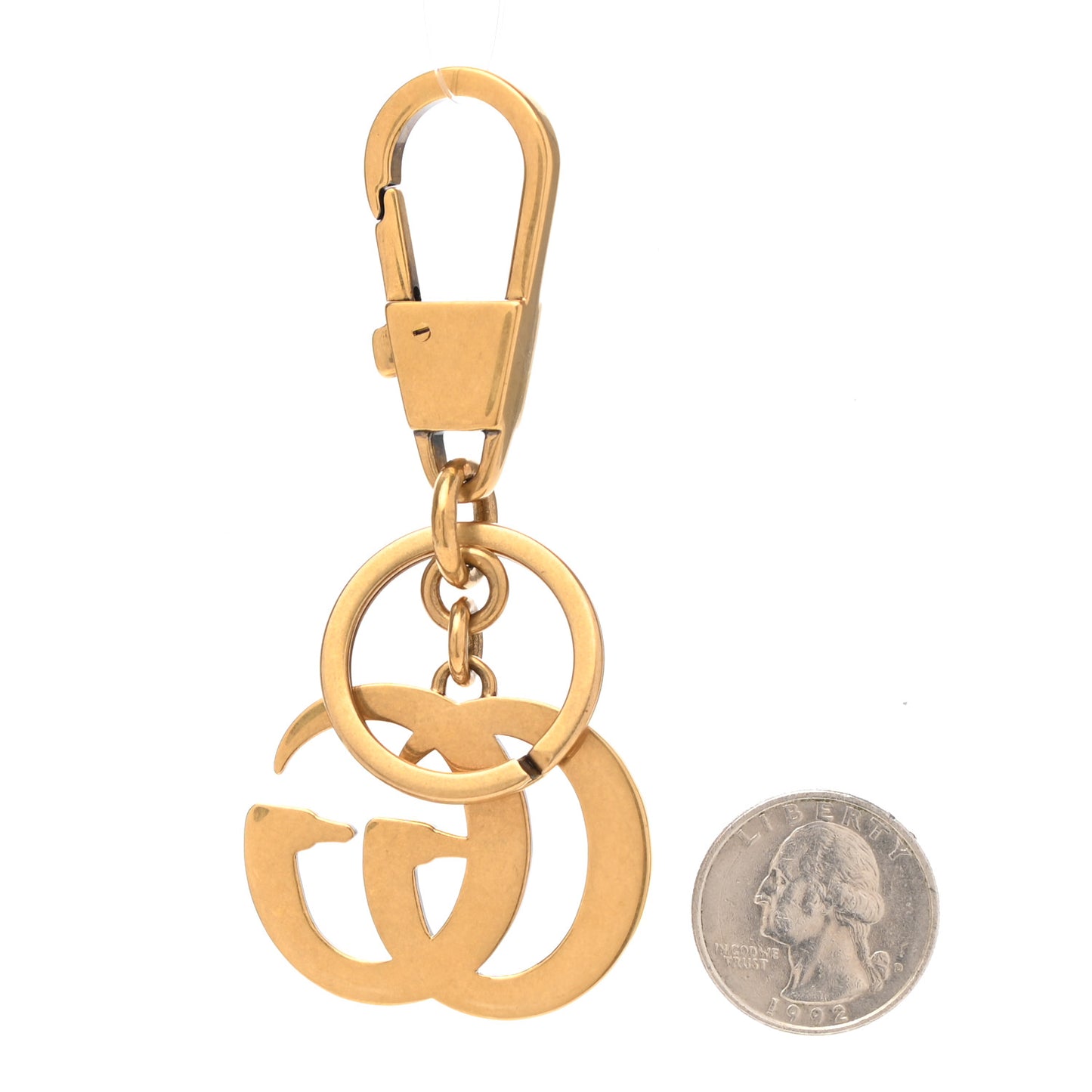 Pearl Double G Key Chain Gold