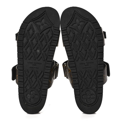 Louis Vuitton Patent Monogram Bom Dia Flat Mule Sandals 39 Black 5 of 8