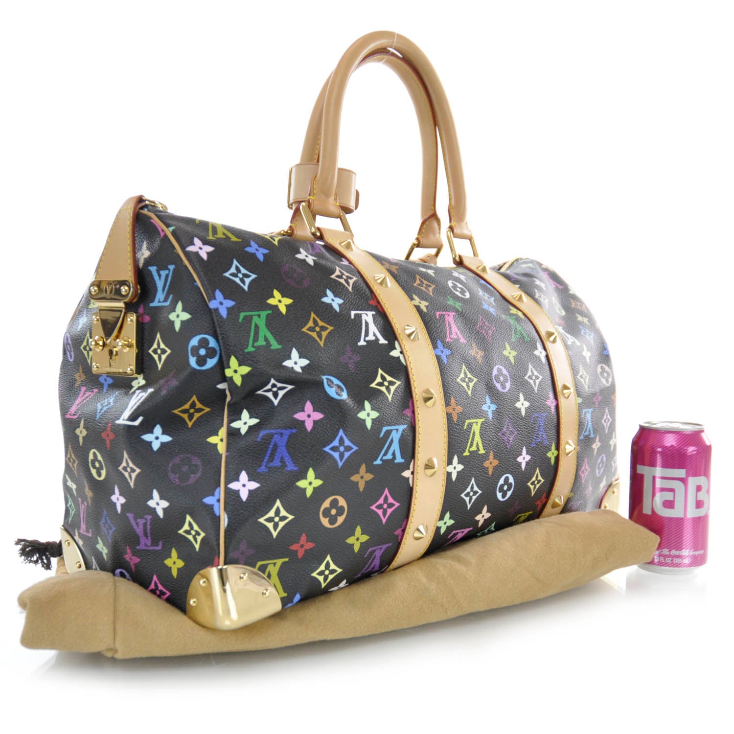 Louis Vuitton Monogram Multicolor Keepall 45 Black 2 of 7