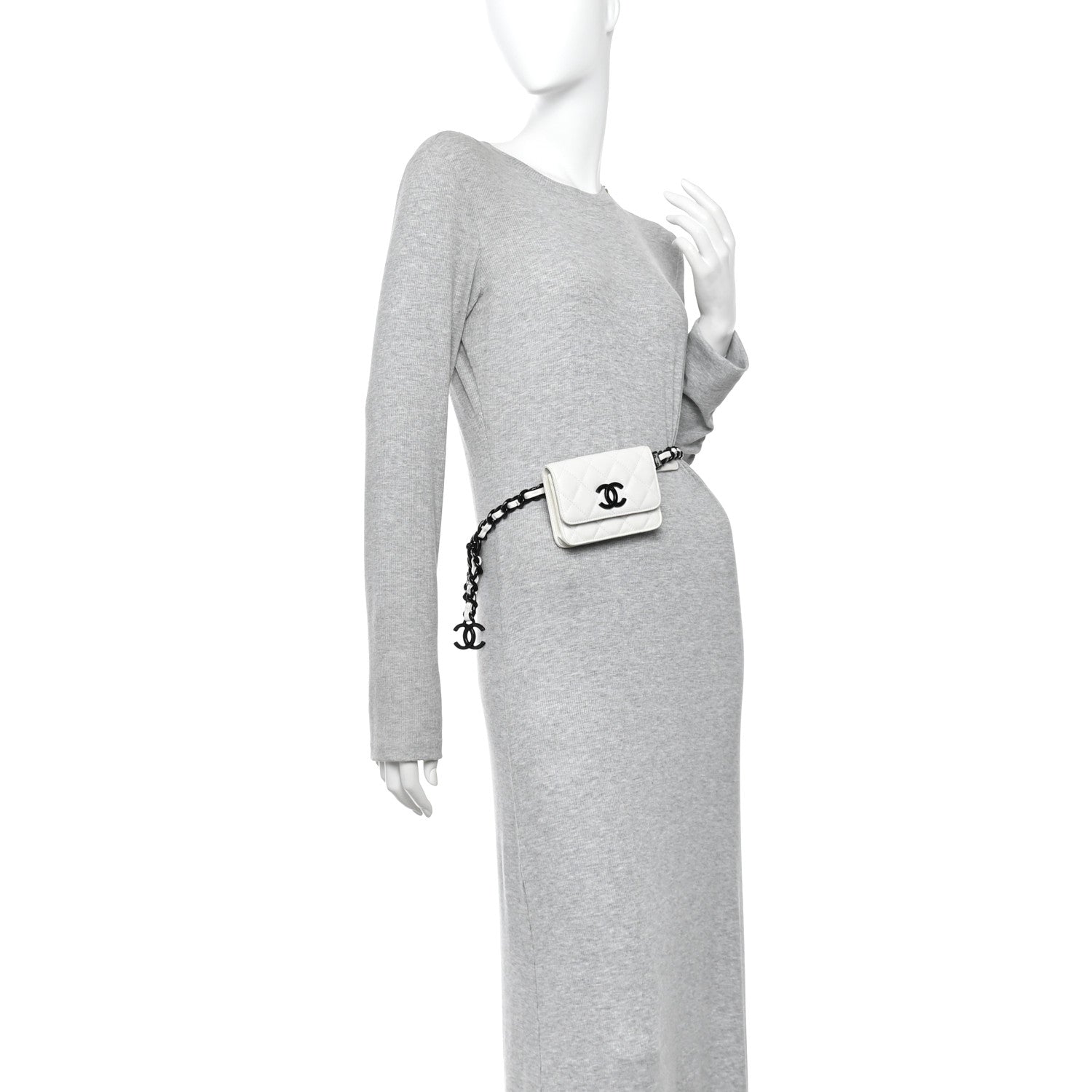 Chanel Caviar Quilted My Everything Belt Flap Card Holder White 2 of 9