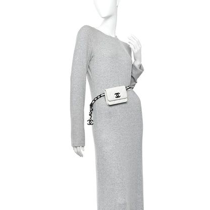 Chanel Caviar Quilted My Everything Belt Flap Card Holder White 2 of 9