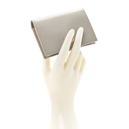 Gucci Dollar Calfskin Bi- Color GG Marmont Card Case Grey Sky Perfect Pink 2 of 9