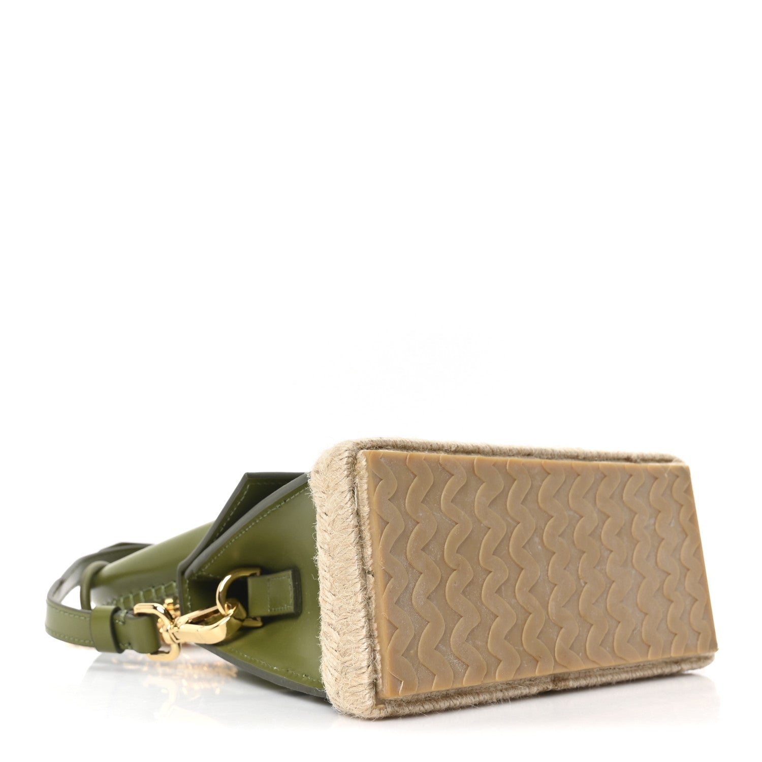 Jacquemus Smooth Calfskin Raffia Le Chiquito Moyen Corado Khaki 4 of 9