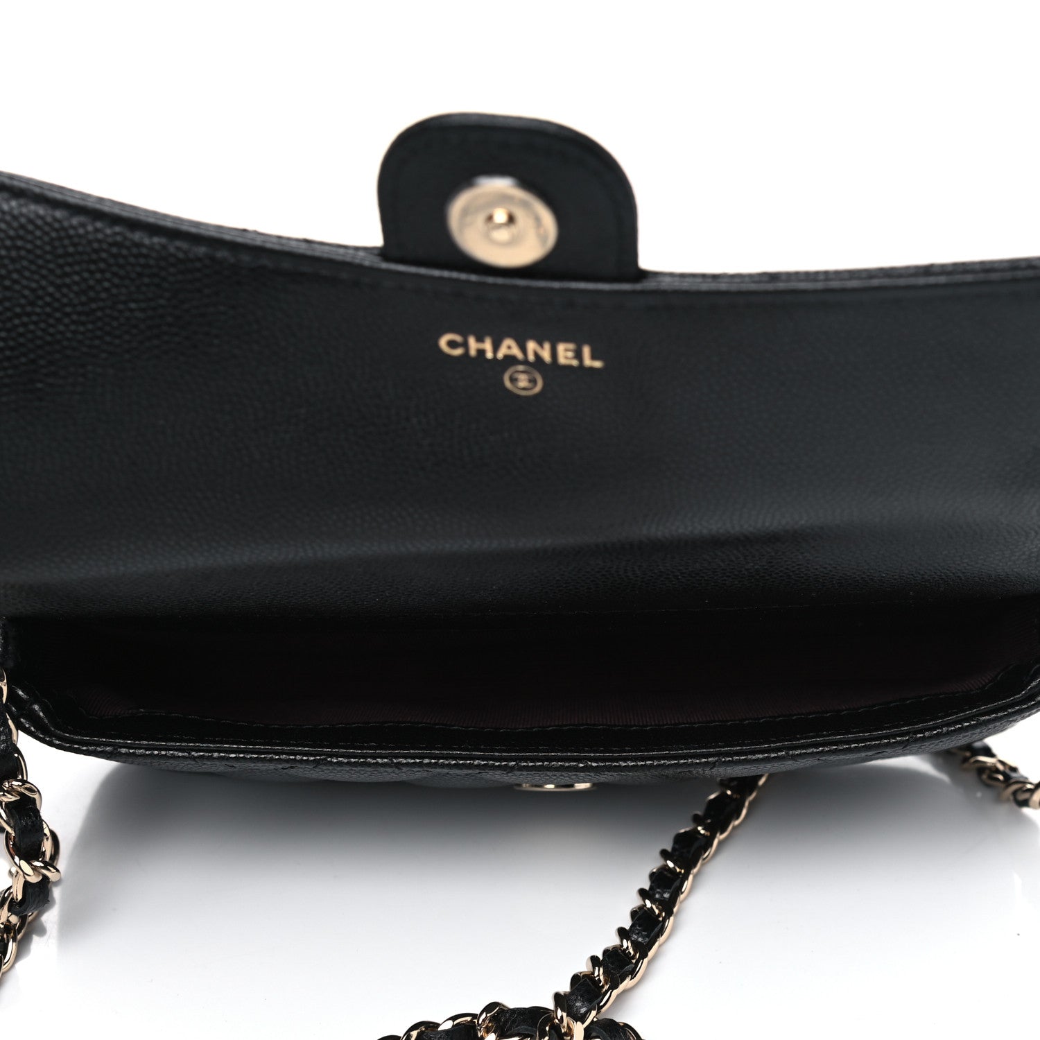 Chanel Caviar Quilted Flap Phone Holder With Chain Black 5 of 5