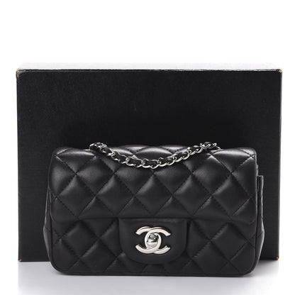Chanel Lambskin Quilted Extra Mini Rectangular Flap Black 10 of 10
