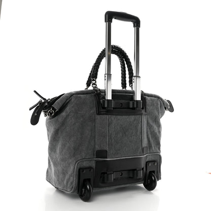 Chanel Washed Toile Calfskin Quilted Trolley Black 3 of 10