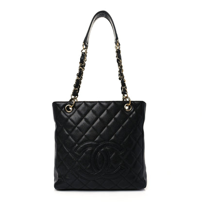 Chanel Caviar Quilted Petit Shopping Tote PST Black 1 of 9
