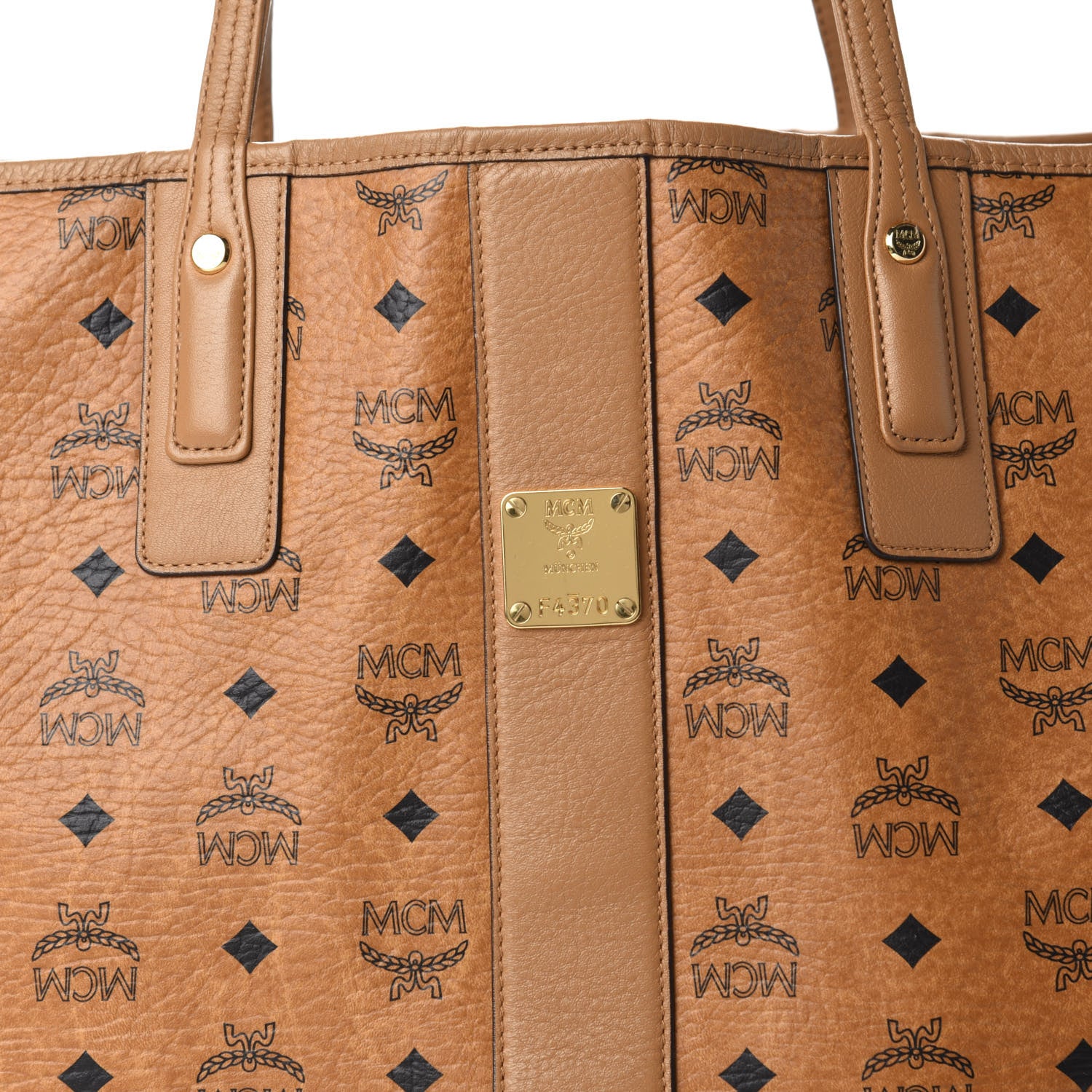 MCM Visetos Large Liz Reversible Shopper Tote Cognac 8 of 15