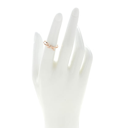 Tiffany 18K Rose Gold Diamond Small Knot Ring 49 4.75 2 of 5