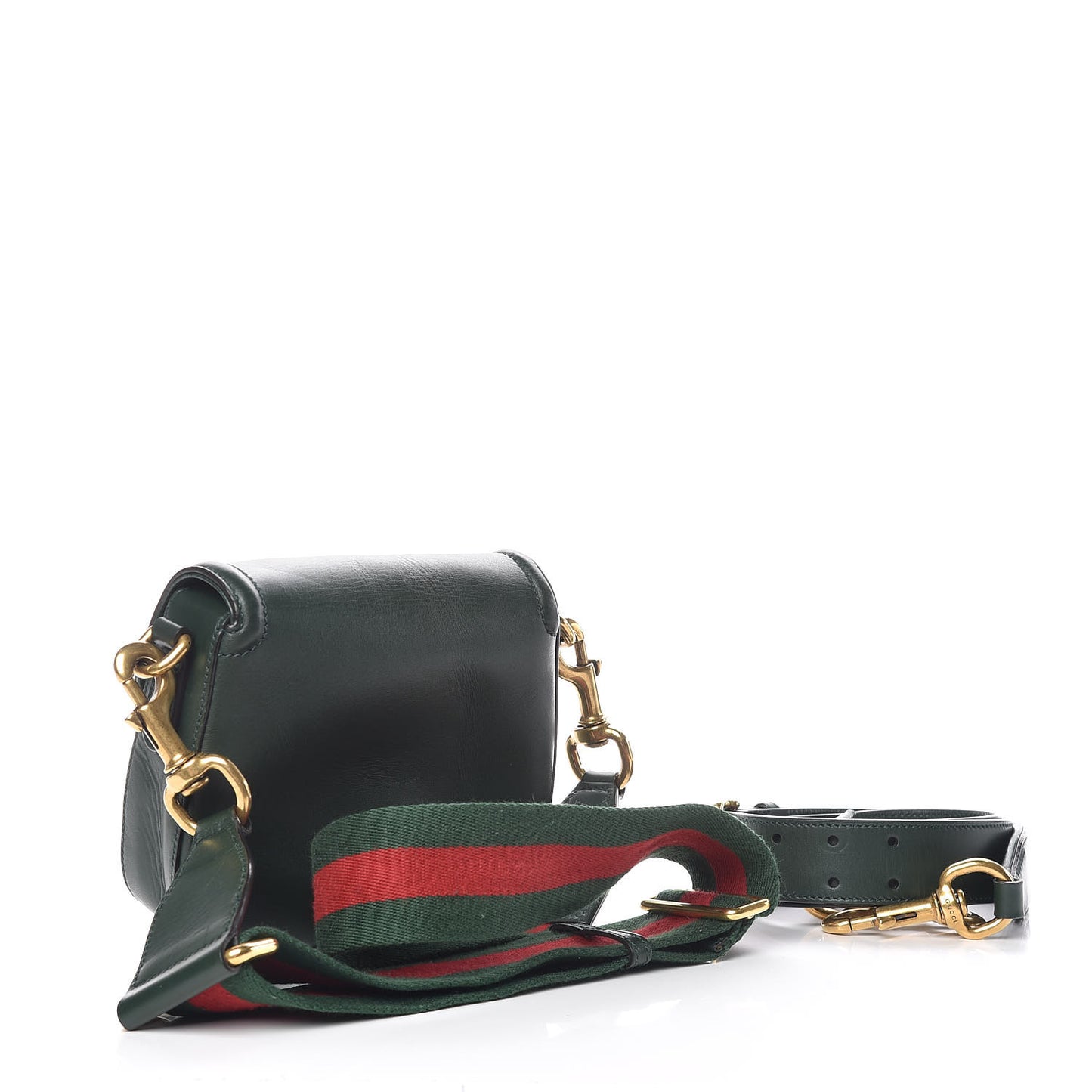 Calfskin Small Lady Web Shoulder Bag Green