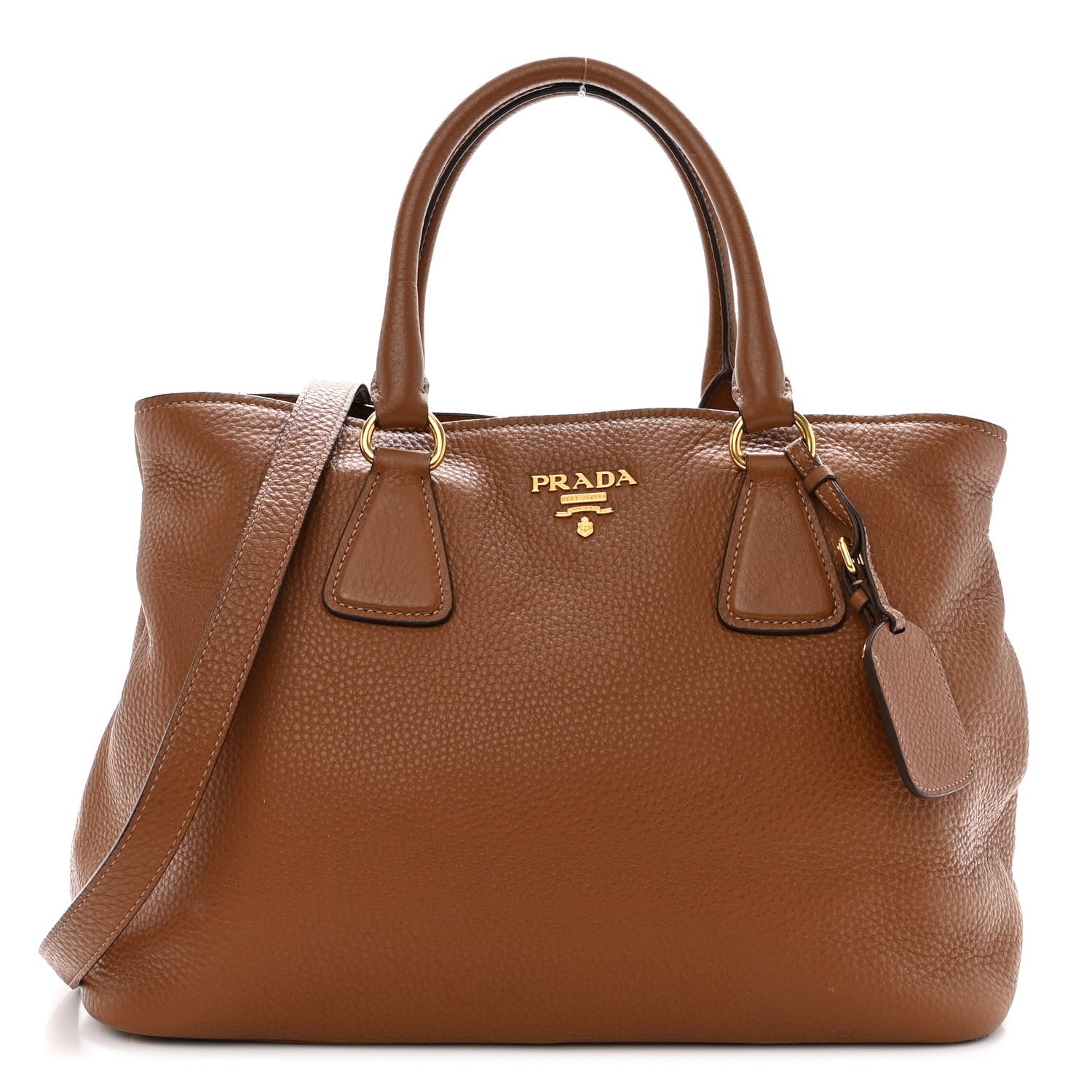 Prada Vitello Daino Zip Tote Cannella 1 of 10