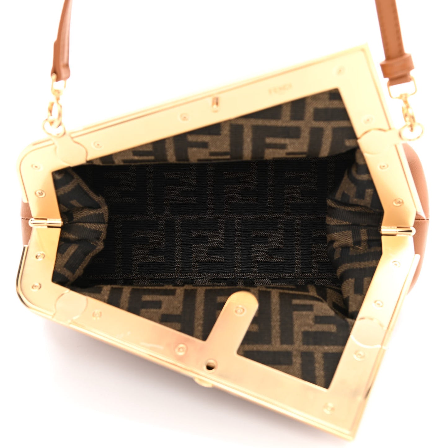 Shiny Nappa Small Fendi First Caramello