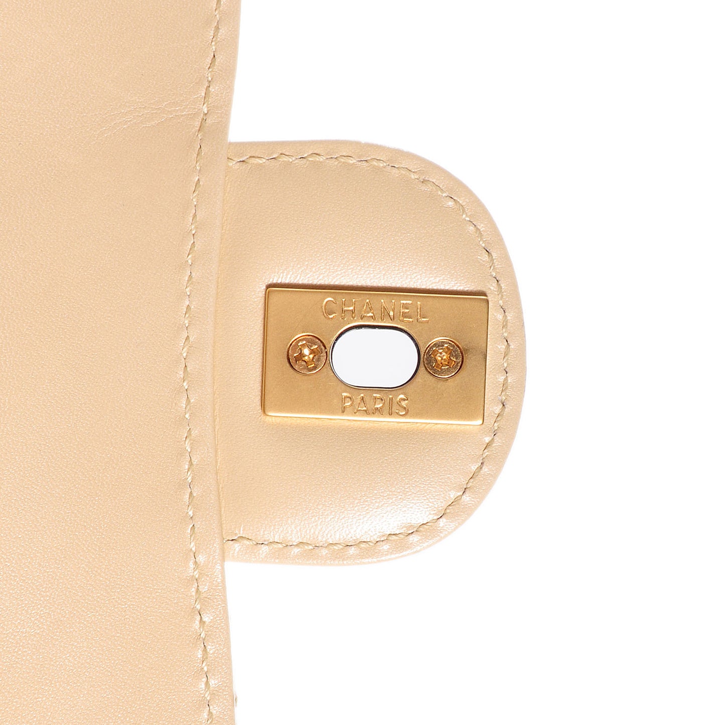 Lambskin Bekko Resin Small Single Flap Beige