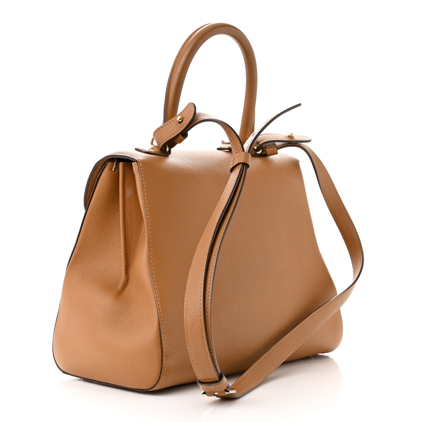 Grained Calfskin MM Brillant Satchel Natural